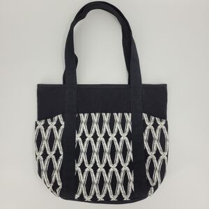 Thirty-one Go To Tote Bag Black Links Large Canvas Pockets Beach Market Shop